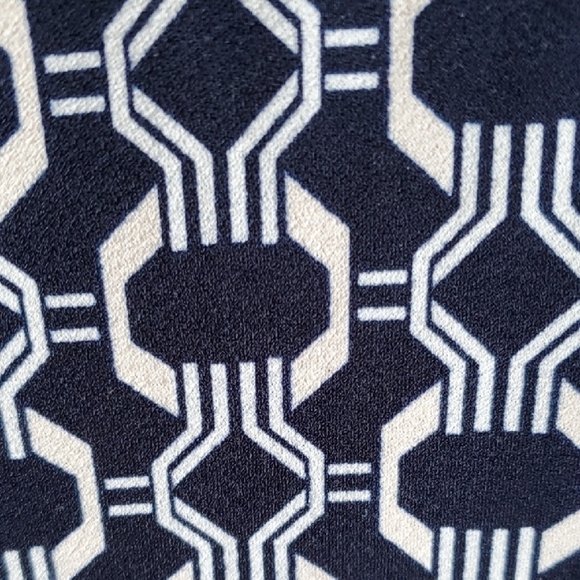 Always Indigo Blue and White Cap Sleeve Buttoned Blouse - Picture 4 of 7